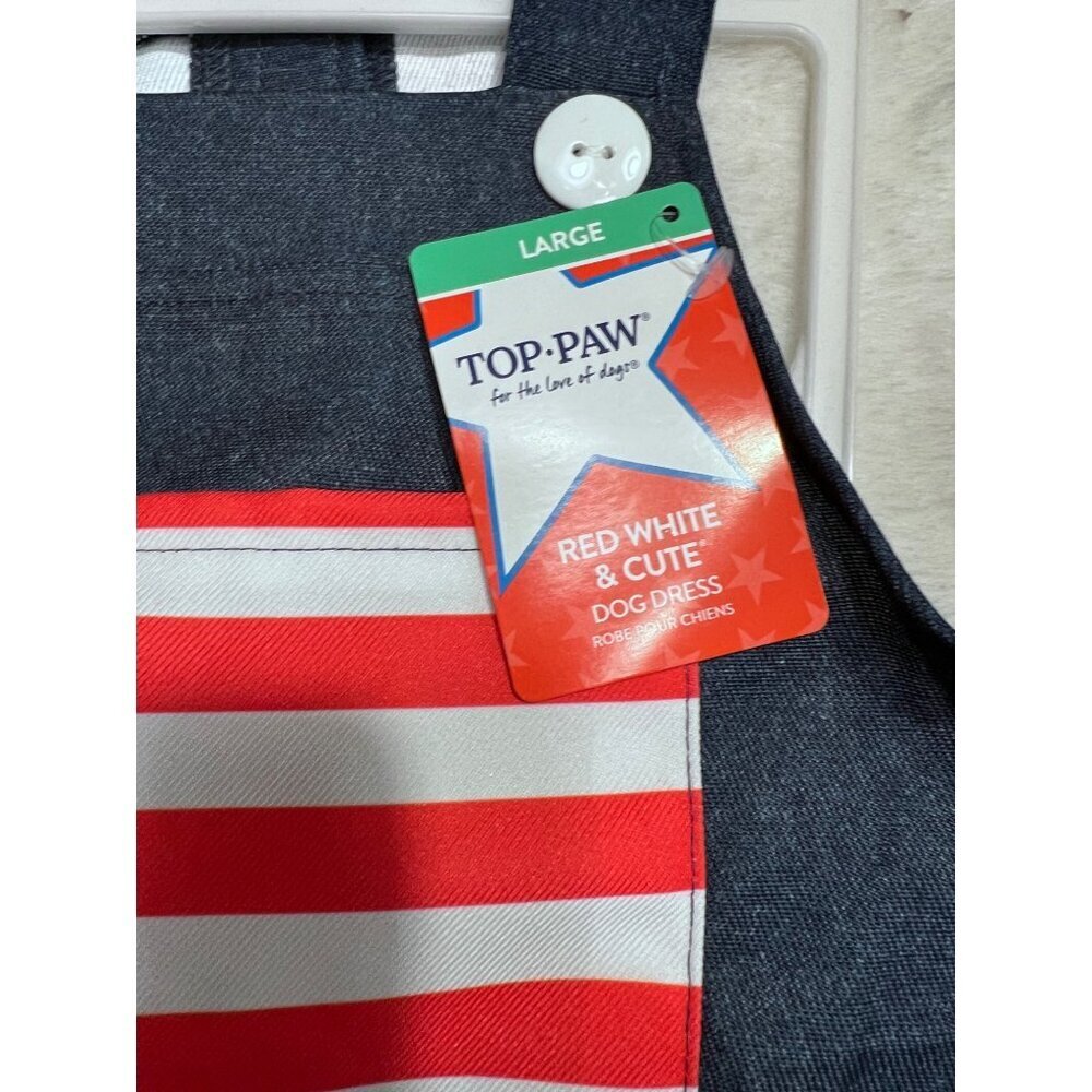 Top Paw red white blue dress & Cutie dog dress dog size large - Picture 5 of 9
